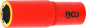 Preview: VDE-Steckschlüssel-Einsatz Sechskant | Antrieb Innenvierkant 12.5 mm (1/2") | SW 19 mm BGS 72069