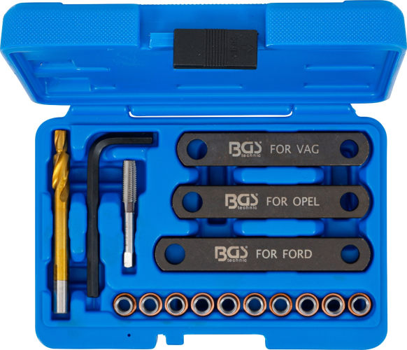 Reparatur-Satz für Bremsgewinde | M9 x 1.25 mm | 16-tlg. BGS 148