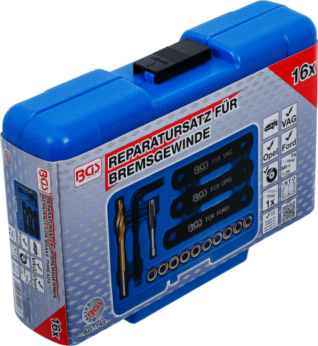 Reparatur-Satz für Bremsgewinde | M9 x 1.25 mm | 16-tlg. BGS 148