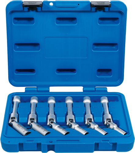 Universal Glühkerzen-Gelenkschlüssel-Satz. Sechskant | Antrieb Innenvierkant 10 mm (3/8") | SW 8 - 16 mm | 6-tlg. BGS 2986