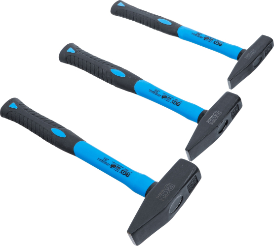 Schlosserhammer-Satz | Fiberglasstiel | DIN 1041 | 300 / 500 / 800 g | 3-tlg. BGS 3845