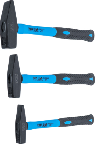 Schlosserhammer-Satz | Fiberglasstiel | DIN 1041 | 300 / 500 / 800 g | 3-tlg. BGS 3845
