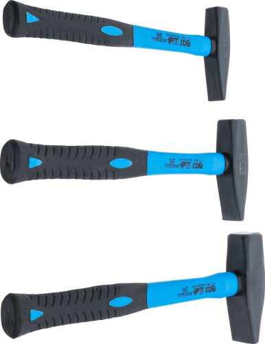 Schlosserhammer-Satz | Fiberglasstiel | DIN 1041 | 300 / 500 / 800 g | 3-tlg. BGS 3845