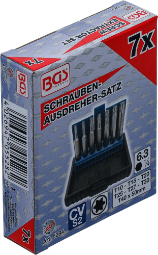 Schraubenausdreher-Satz | für defektes T-Profil (für Torx) T10 - T40 | 7-tlg. BGS 5284