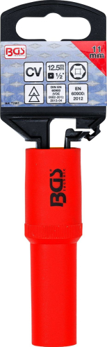 VDE-Steckschlüssel-Einsatz Sechskant | Antrieb Innenvierkant 12.5 mm (1/2") | SW 11 mm BGS 72061
