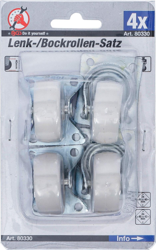 Lenk-/Bockrollen-Satz | 40 mm | 4-tlg. BGS 80330