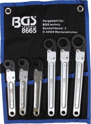 Leitungs-Ratschenschlüssel-Satz | 6-tlg. BGS 8665