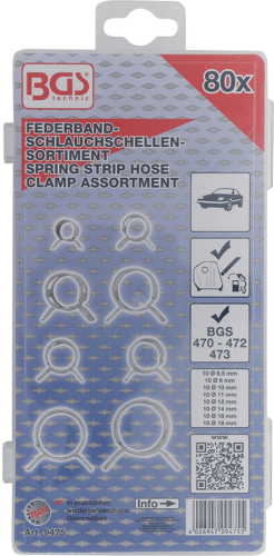 Federband-Schlauchschellen-Sortiment | 80-tlg. BGS 9475