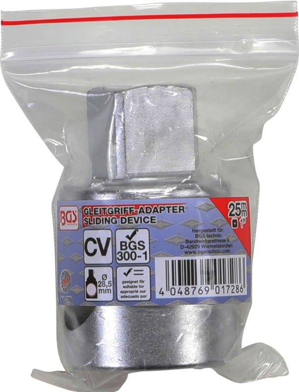 Gleitgriff-Adapter für Verlängerungen | Abtrieb Außenvierkant 25 mm (1") BGS 206