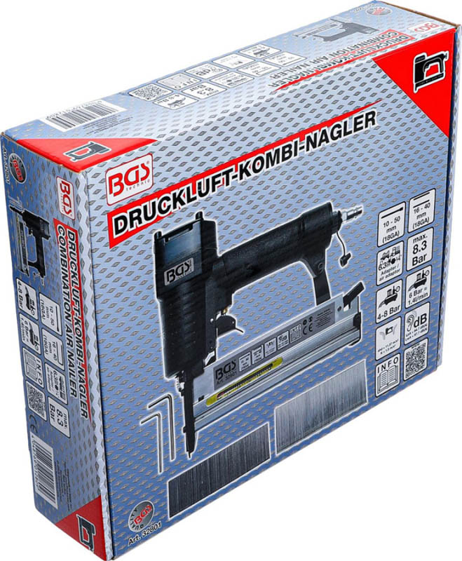 Druckluft-Kombi-Nagler | 50 mm BGS 32801