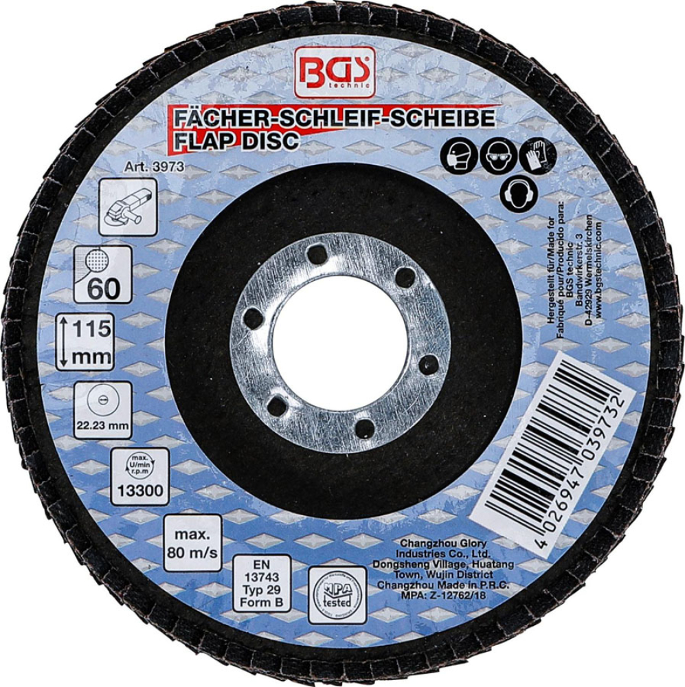 Fächer-Schleif-Scheibe | Ø 115 mm | K 60 BGS 3973