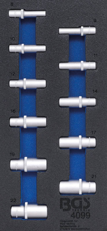 Steckschlüssel-Einsätze Sechskant | 10 mm (3/8") | in Zollgrößen| tief | 11-tlg. BGS 4099