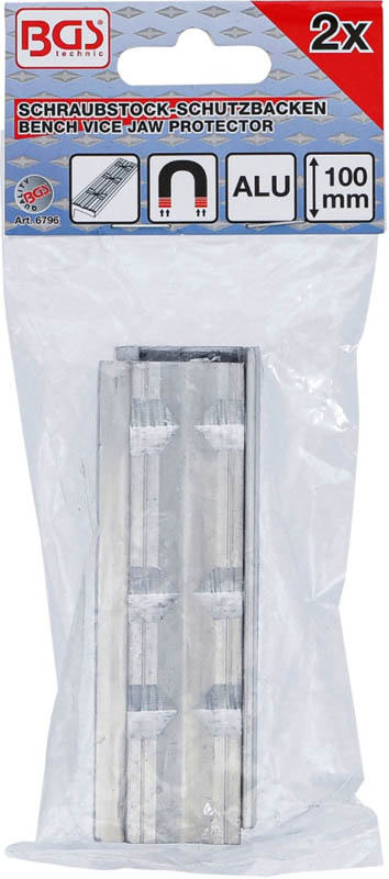 Schraubstock-Schutzbacken | Aluminium | Breite 100 mm | 2-tlg. BGS 6796