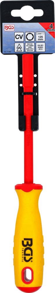 VDE-Steckschlüssel-Schraubendreher | Sechskant | SW 4 mm | Klingenlänge 125 mm BGS 71083