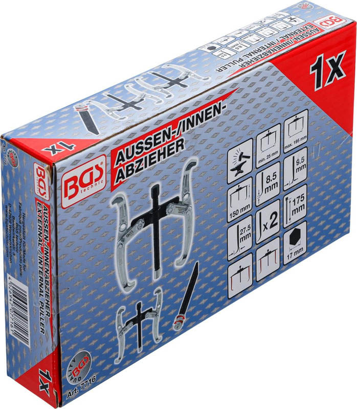 Außen-Innenabzieher. 2-armig BGS 7716