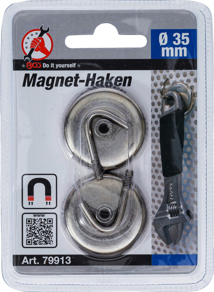 Magnet-Haken | rund | Ø 34 mm | 2-tlg. | 3.5 kg BGS 79913