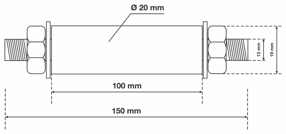 Achsen-Satz für Schubkarrenrad | Ø 20 mm BGS 80949