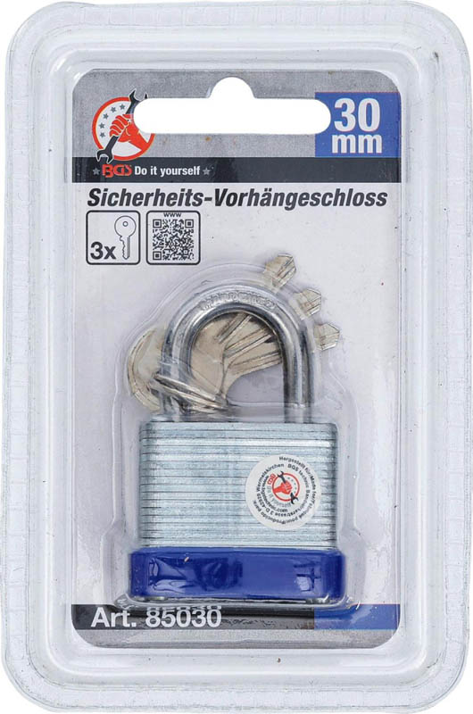 Sicherheits-Vorhängeschloss | 30 mm BGS 85030