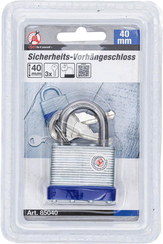 Sicherheits-Vorhängeschloss | 40 mm BGS 85040