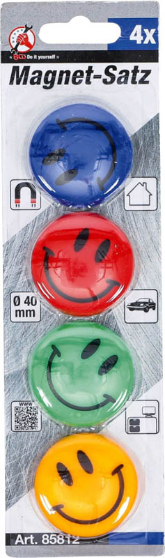 Magnet-Satz | "Smile" | Ø 40 mm | 4-tlg. BGS 85812