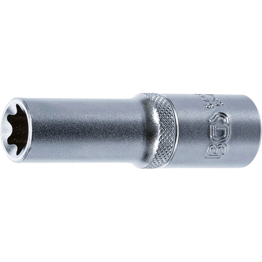 Steckschlüssel Einsatz E-Profil (für Torx), Antrieb (1/2"), tief, SW E10 - E20 BGS außen Torx Nuss