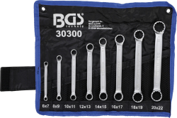 Doppel-Ringschlüssel-Satz | extra flach | SW 6 - 22 mm | 8-tlg. BGS 30300